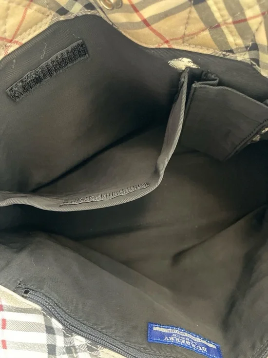 BURBERRY Nova Check Blue Label Nylon Hand Bag - Picture 15 of 16